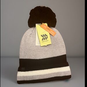 All in Motion Black and Gray Striped Beanie